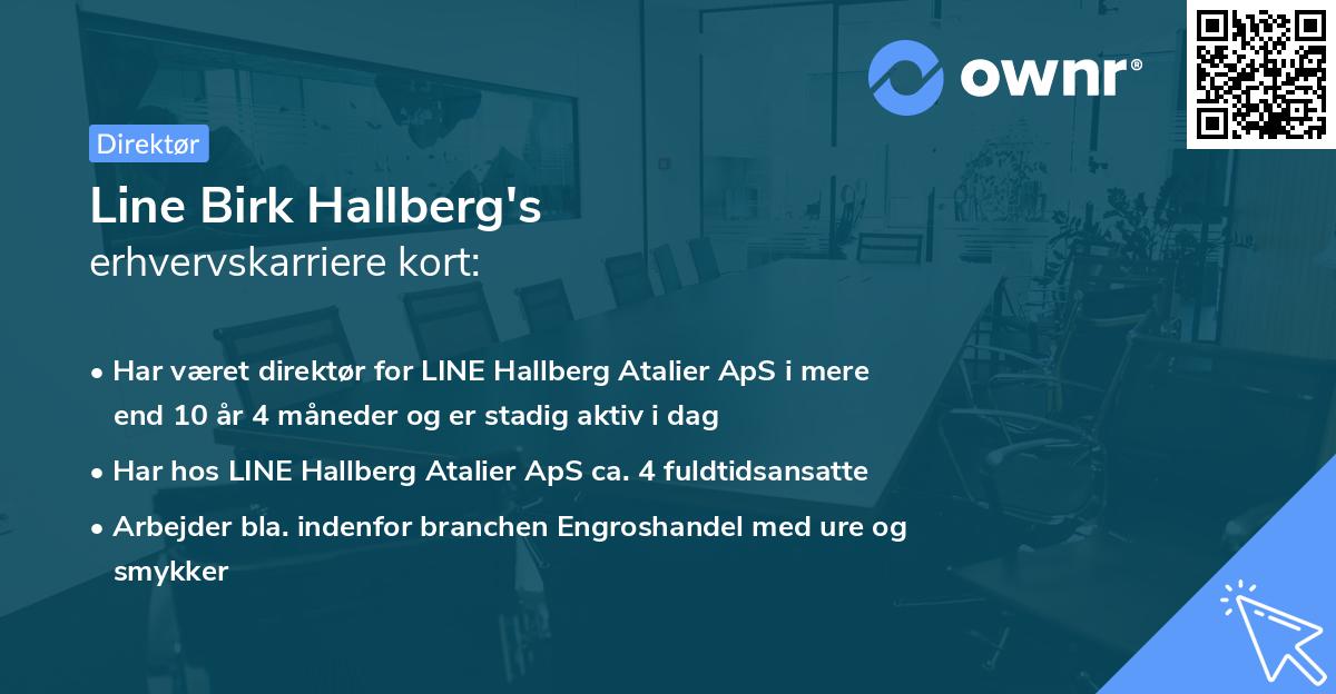 Line Birk Hallberg's erhvervskarriere kort