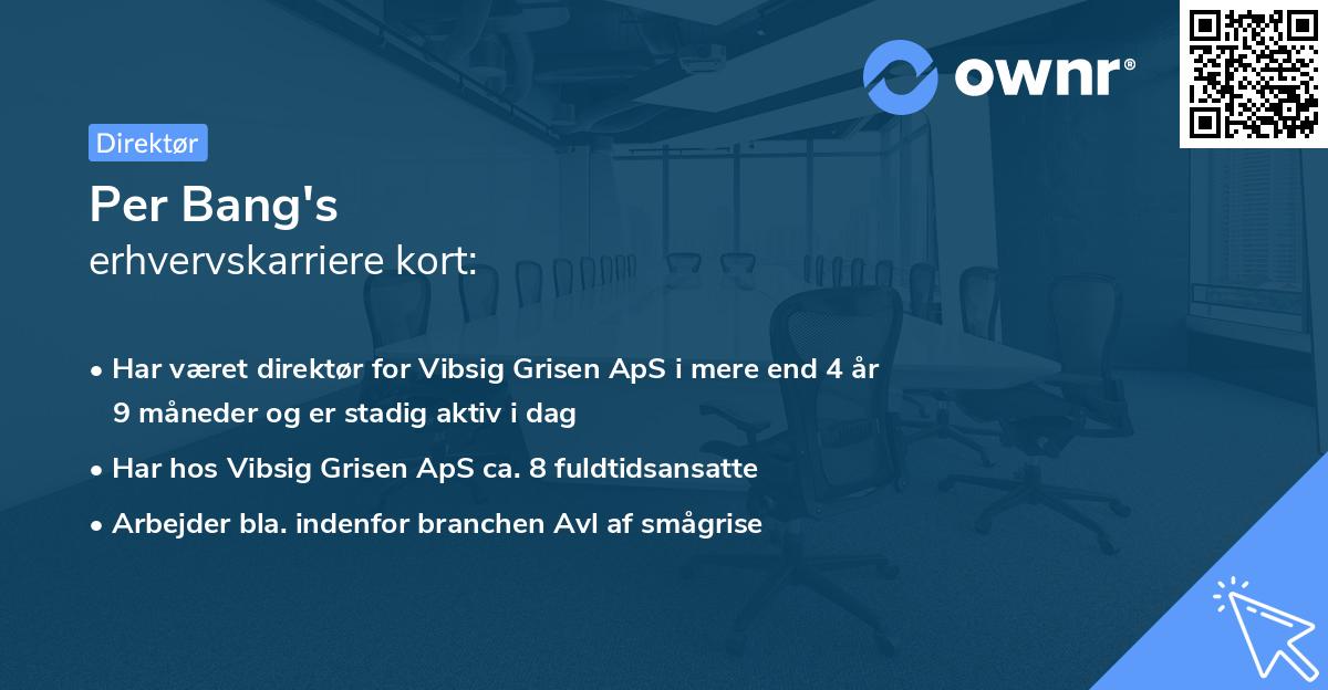 Per Bang's erhvervskarriere kort