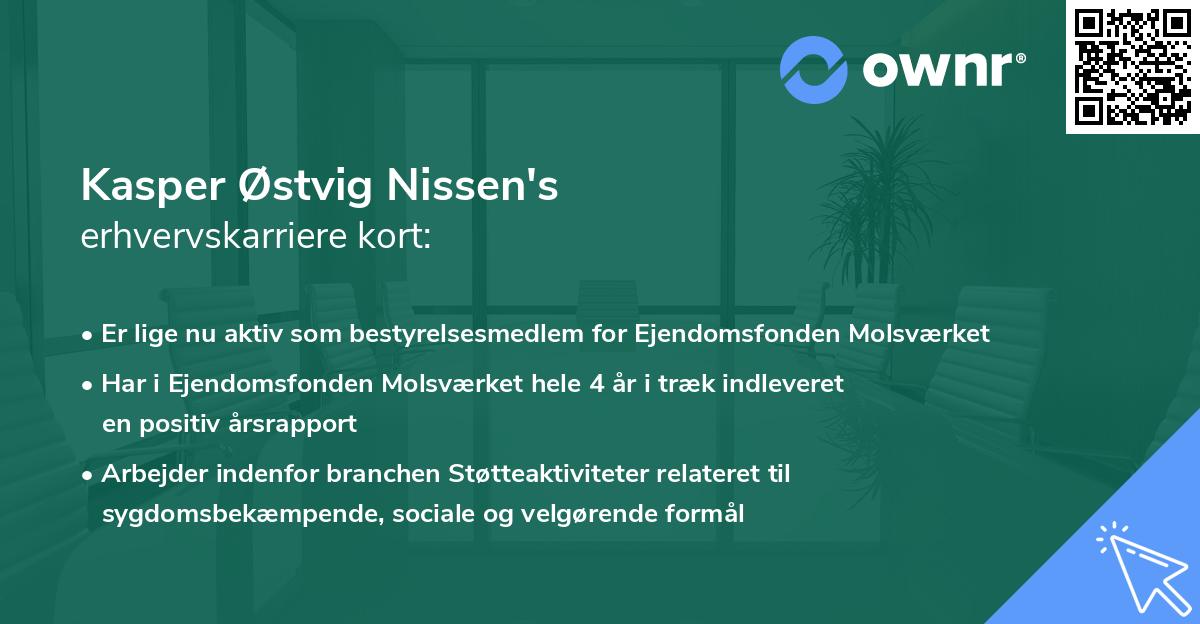 Kasper Østvig Nissen's erhvervskarriere kort