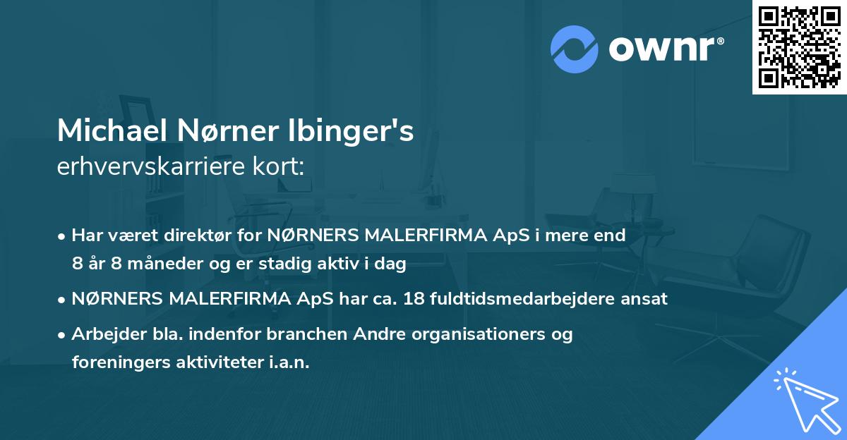 Michael Nørner Ibinger's erhvervskarriere kort