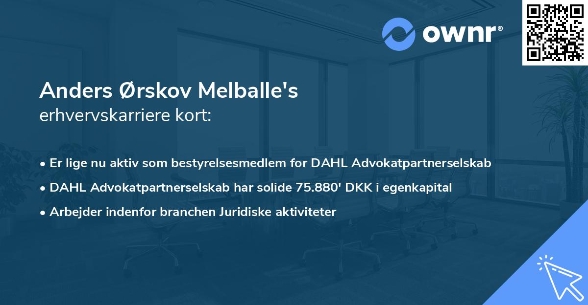 Anders Ørskov Melballe's erhvervskarriere kort