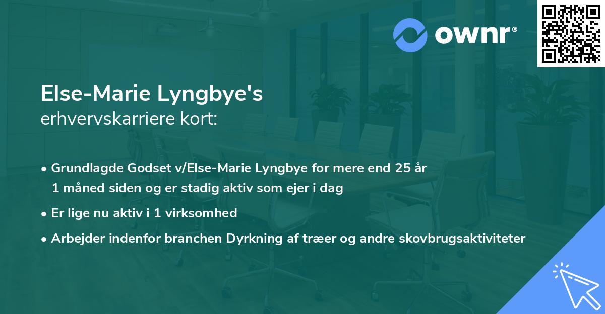 Else-Marie Lyngbye's erhvervskarriere kort