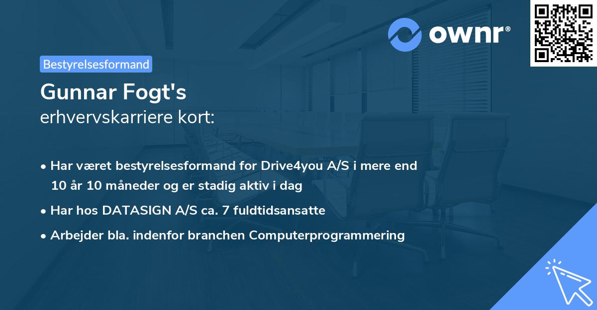 Gunnar Fogt's erhvervskarriere kort