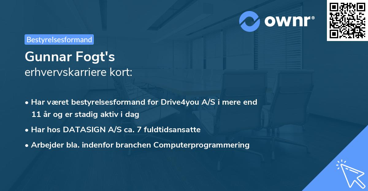 Gunnar Fogt's erhvervskarriere kort
