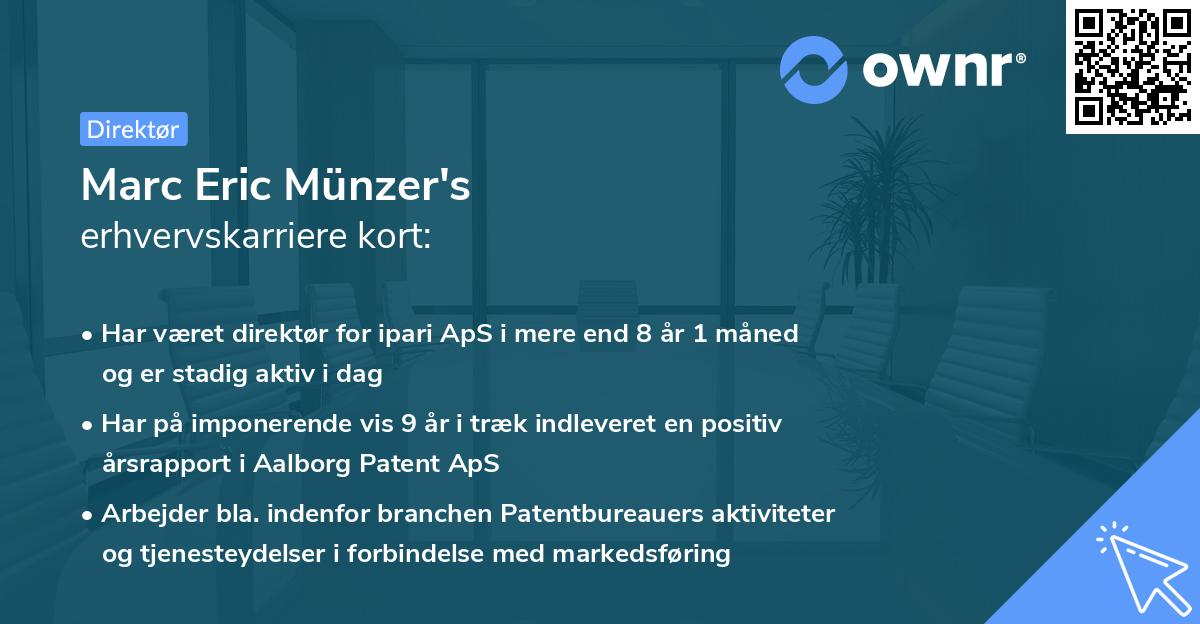 Marc Eric Münzer's erhvervskarriere kort