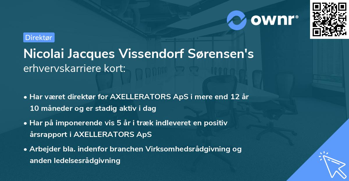 Nicolai Jacques Vissendorf Sørensen's erhvervskarriere kort