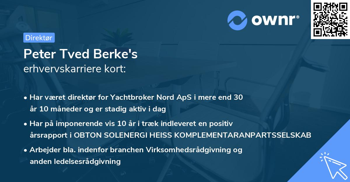 Peter Tved Berke's erhvervskarriere kort