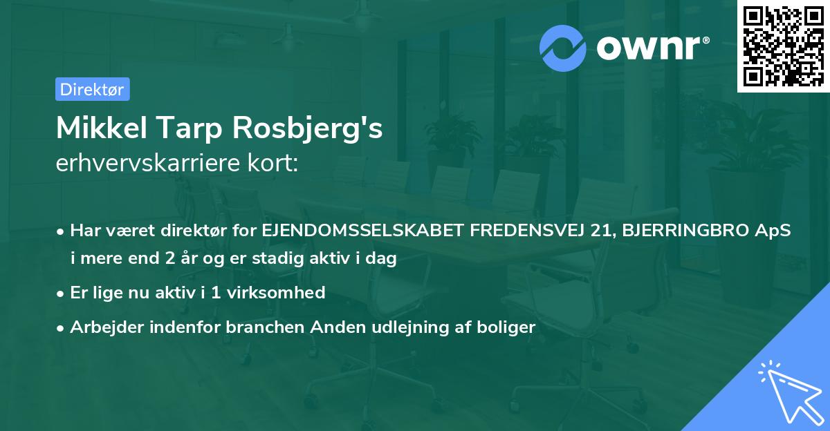 Mikkel Tarp Rosbjerg's erhvervskarriere kort