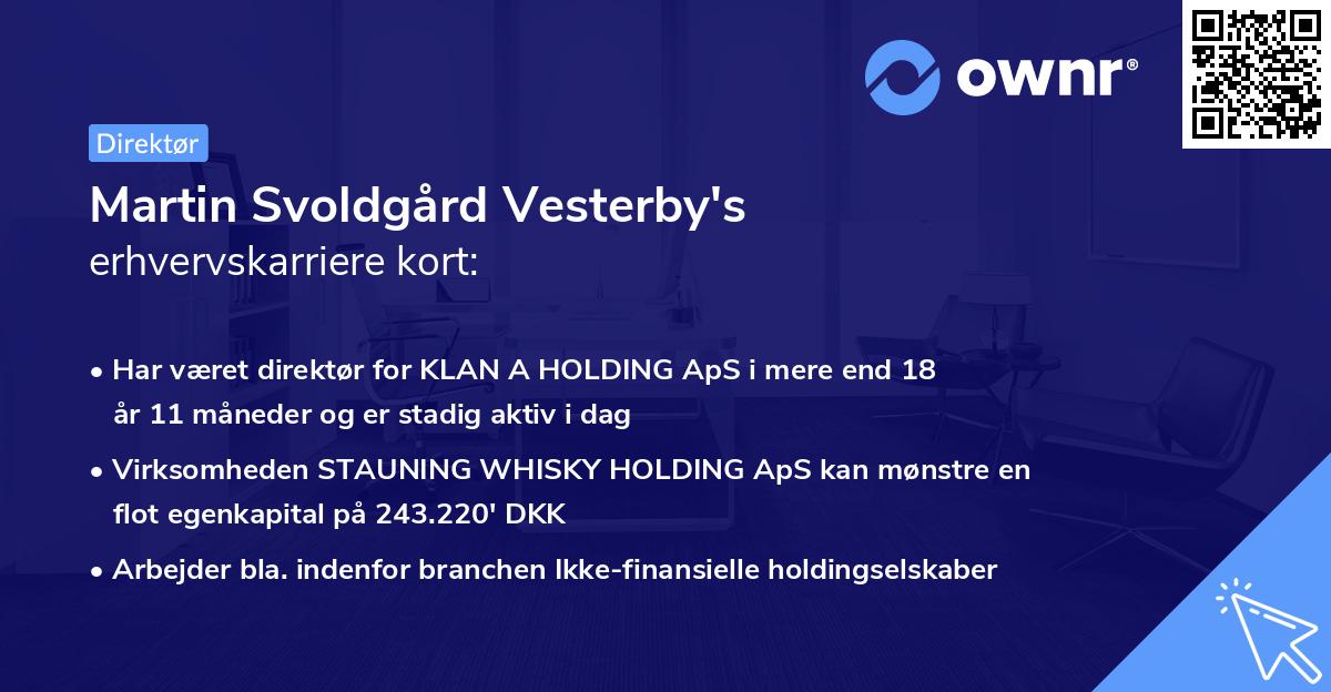 Martin Svoldgård Vesterby's erhvervskarriere kort