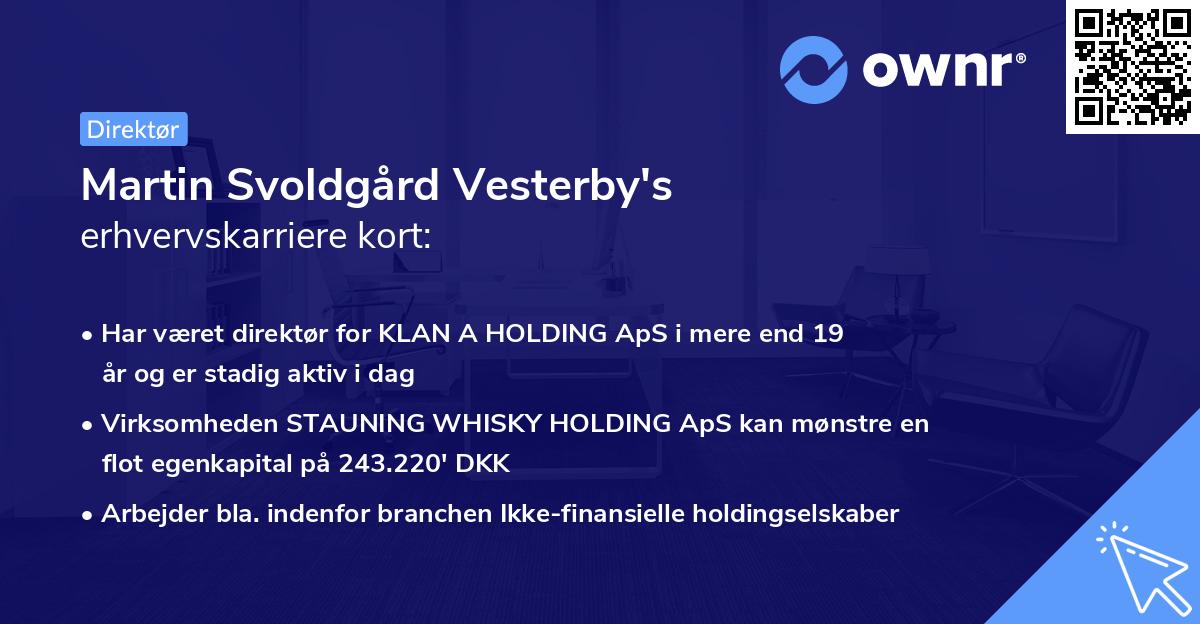 Martin Svoldgård Vesterby's erhvervskarriere kort