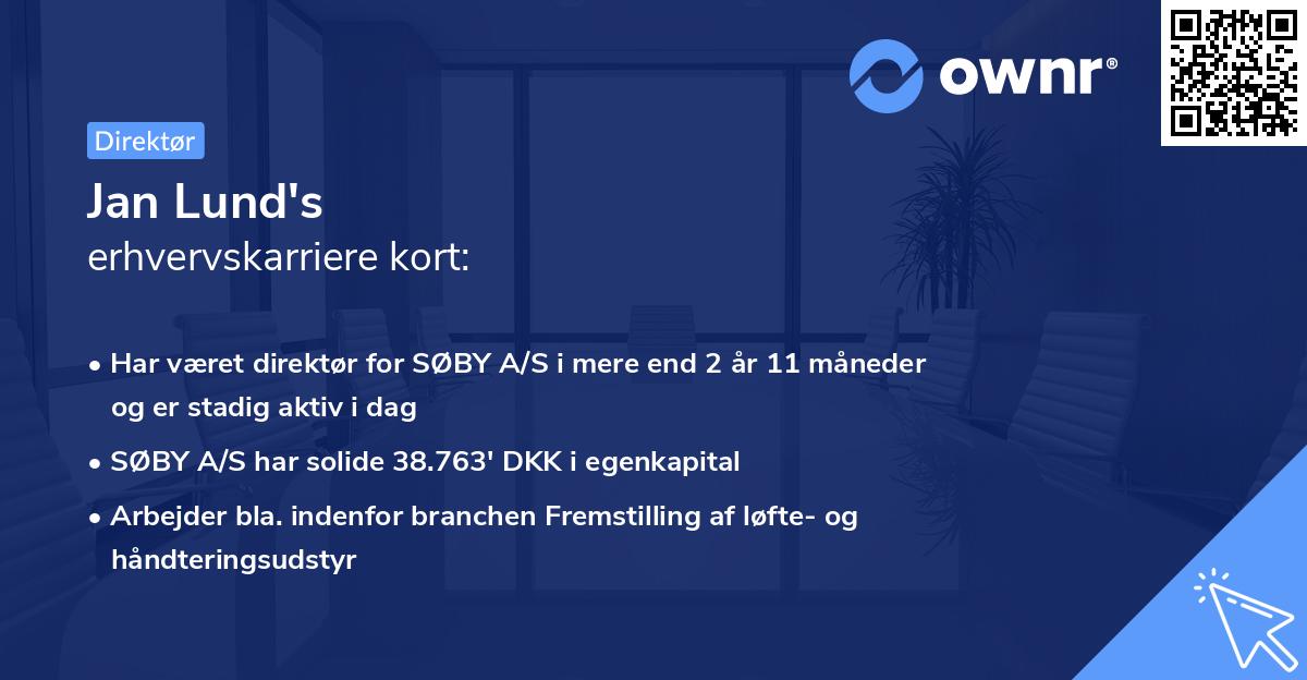 Jan Lund's erhvervskarriere kort