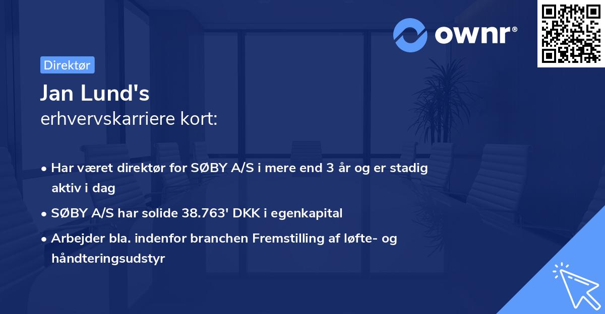 Jan Lund's erhvervskarriere kort