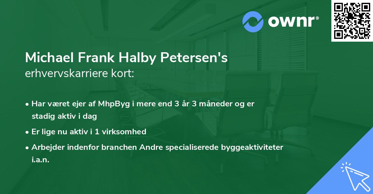 Michael Frank Halby Petersen's erhvervskarriere kort