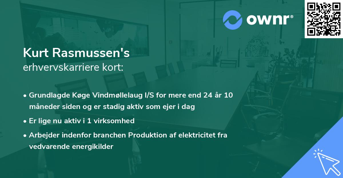 Kurt Rasmussen's erhvervskarriere kort
