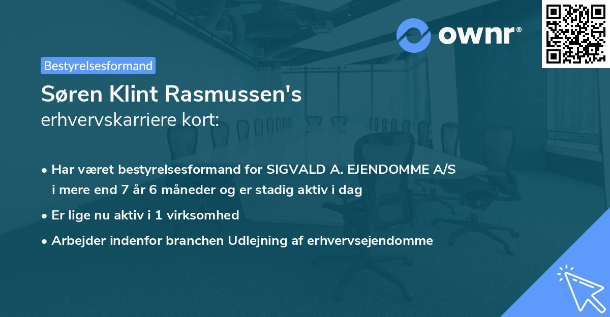 Søren Klint Rasmussen's erhvervskarriere kort