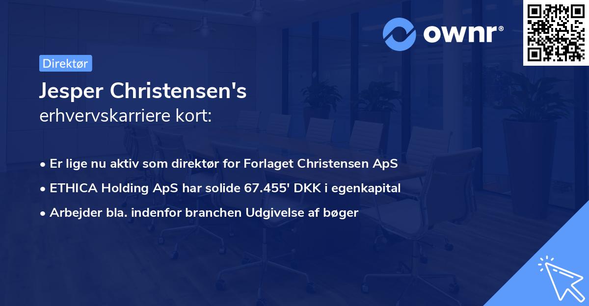 Jesper Christensen's erhvervskarriere kort