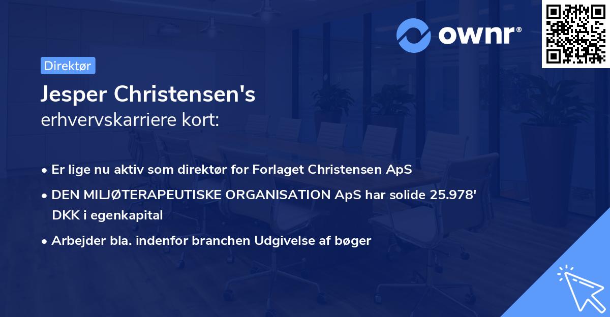 Jesper Christensen's erhvervskarriere kort