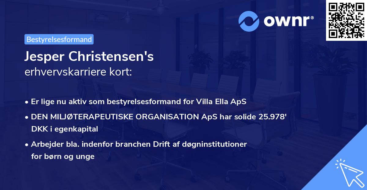Jesper Christensen's erhvervskarriere kort