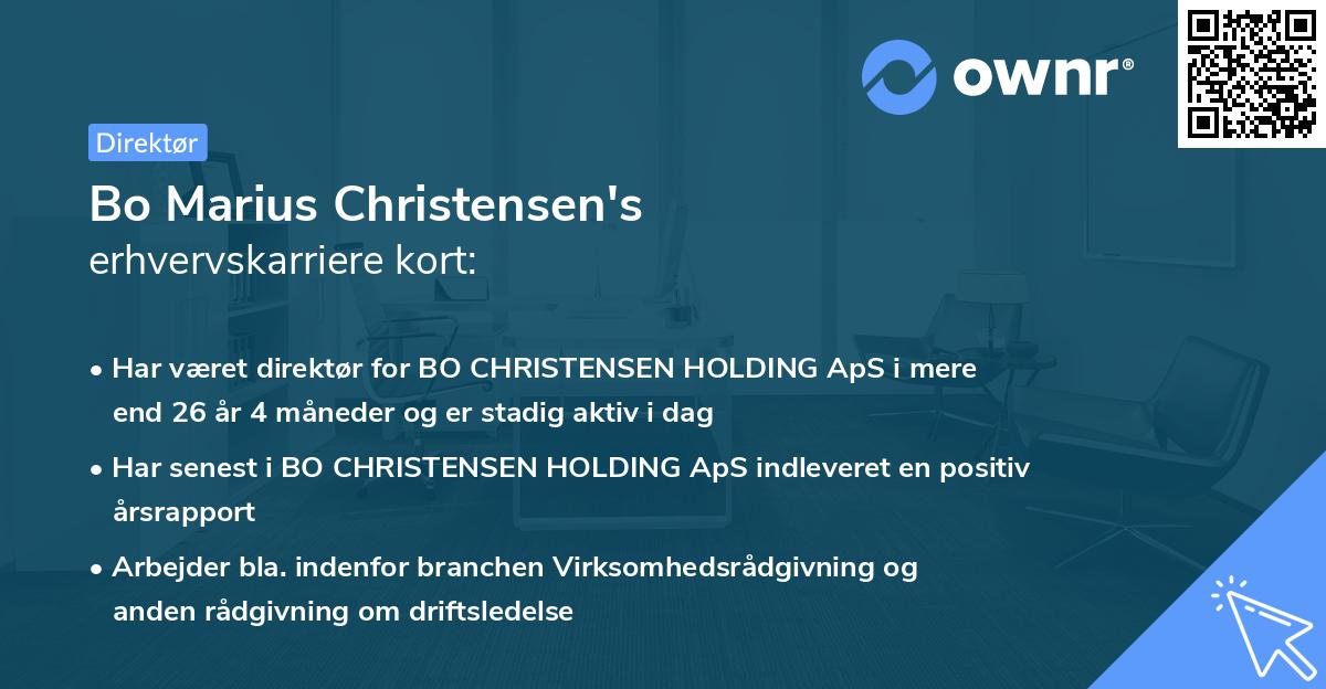 Bo Marius Christensen's erhvervskarriere kort