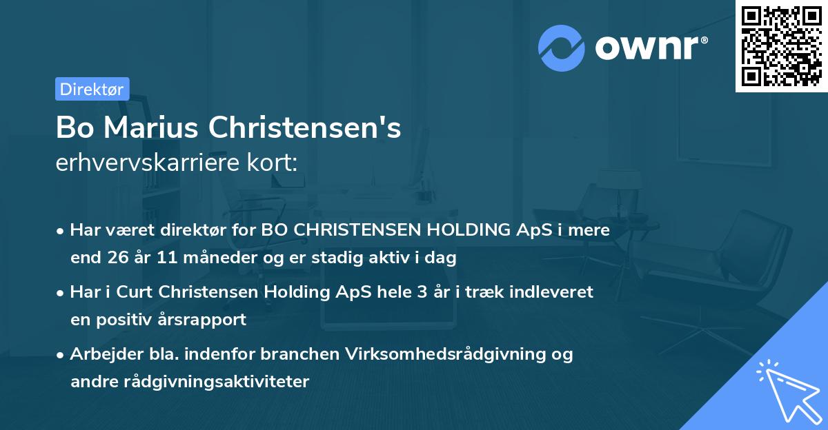 Bo Marius Christensen's erhvervskarriere kort