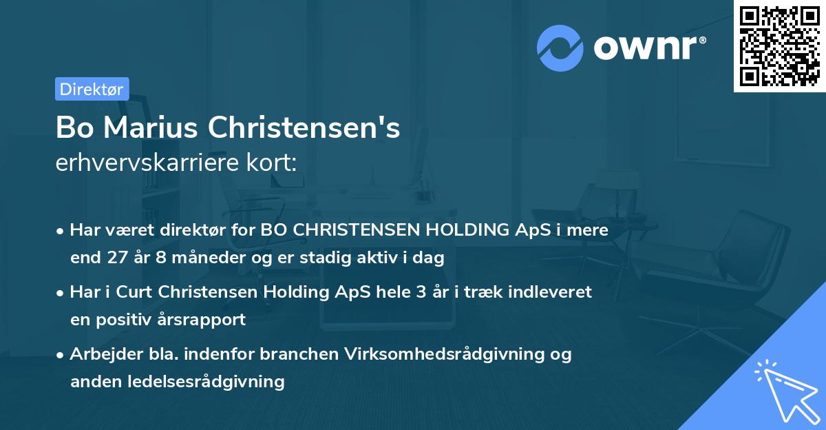 Bo Marius Christensen's erhvervskarriere kort