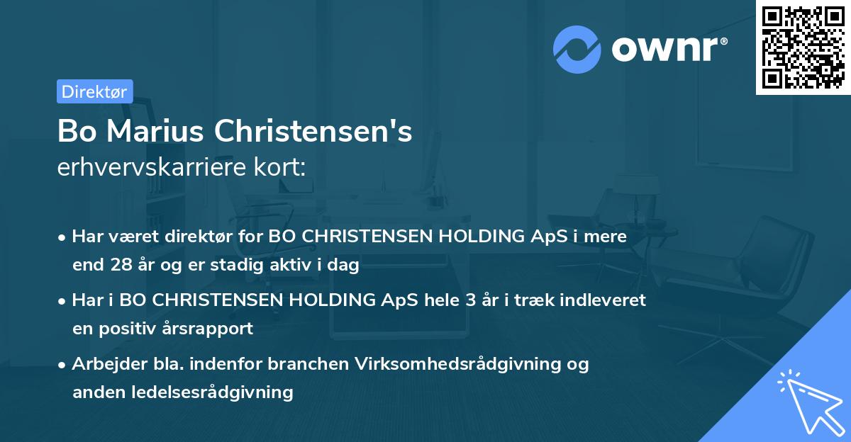 Bo Marius Christensen's erhvervskarriere kort