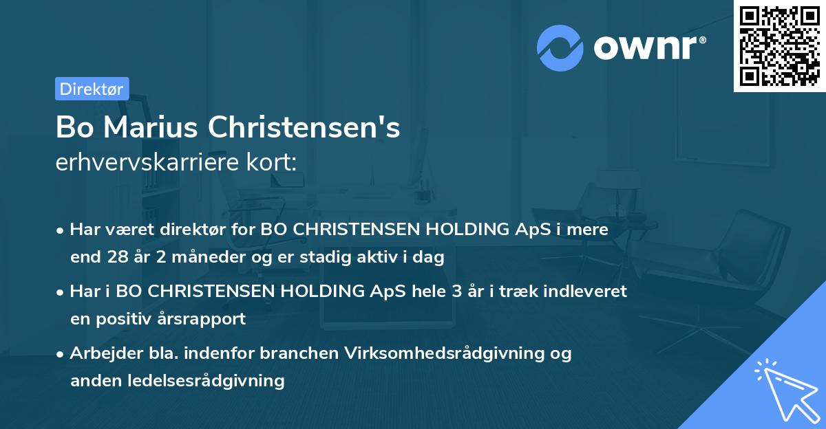 Bo Marius Christensen's erhvervskarriere kort