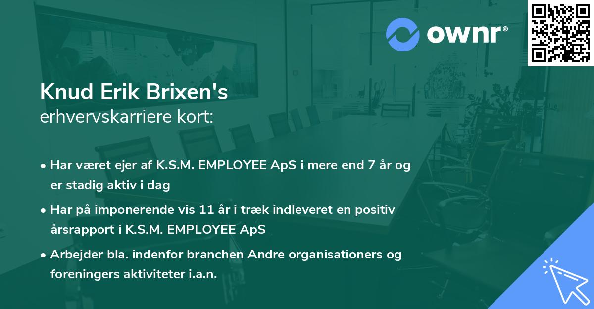 Knud Erik Brixen's erhvervskarriere kort