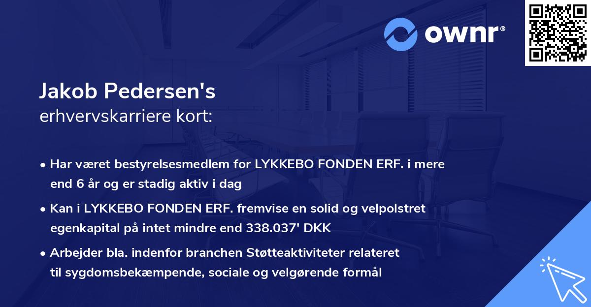 Jakob Pedersen's erhvervskarriere kort