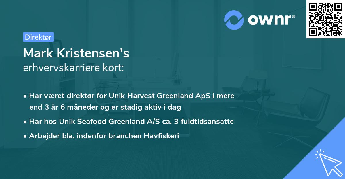 Mark Kristensen's erhvervskarriere kort