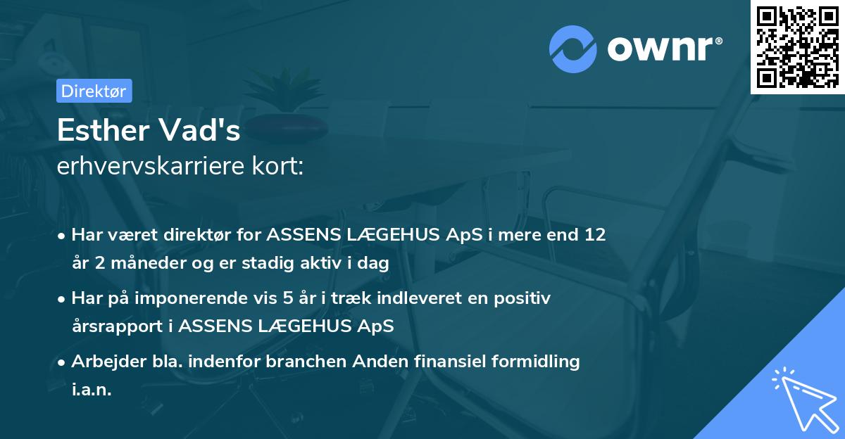Esther Vad's erhvervskarriere kort