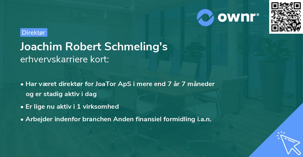 Joachim Robert Schmeling's erhvervskarriere kort