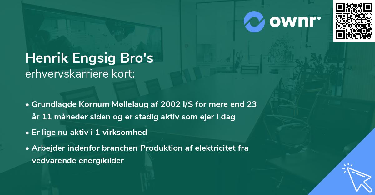 Henrik Engsig Bro's erhvervskarriere kort