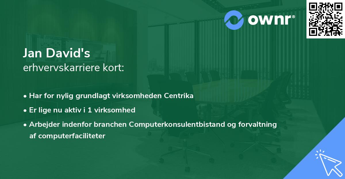 Jan David's erhvervskarriere kort