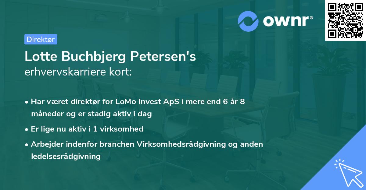 Lotte Buchbjerg Petersen's erhvervskarriere kort