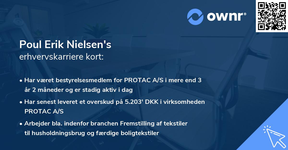 Poul Erik Nielsen's erhvervskarriere kort