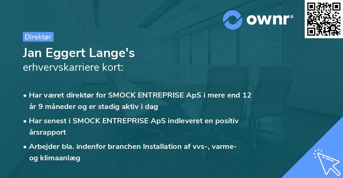 Jan Eggert Lange's erhvervskarriere kort