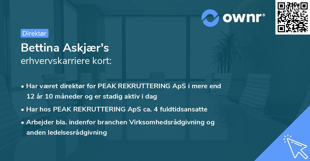 Bettina Askjær's erhvervskarriere kort
