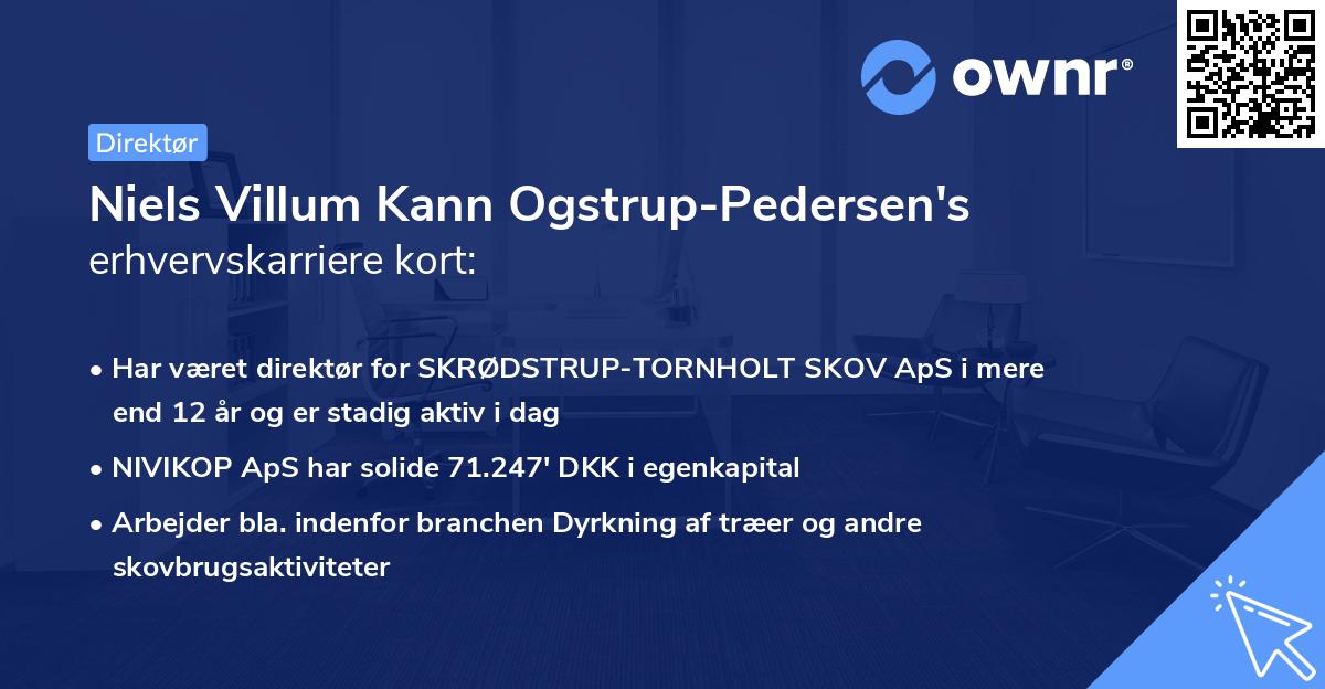 Niels Villum Kann Ogstrup-Pedersen's erhvervskarriere kort