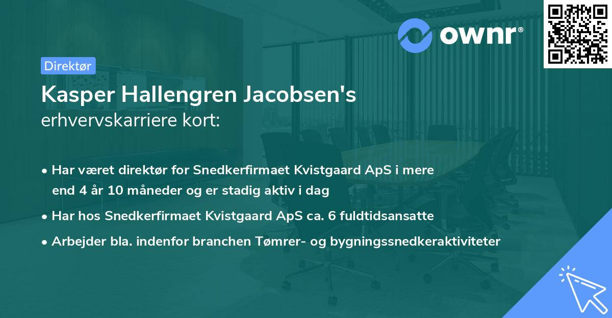 Kasper Hallengren Jacobsen's erhvervskarriere kort