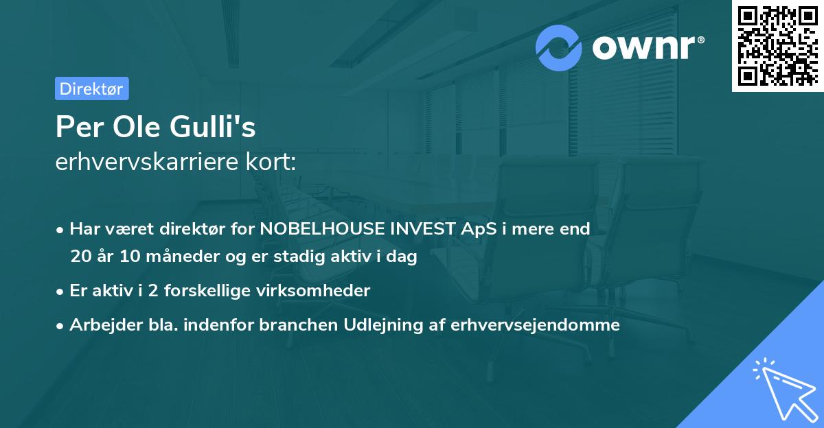 Per Ole Gulli's erhvervskarriere kort