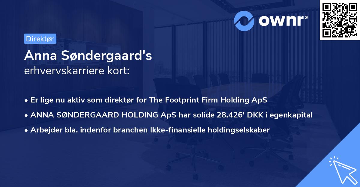 Anna Søndergaard's erhvervskarriere kort