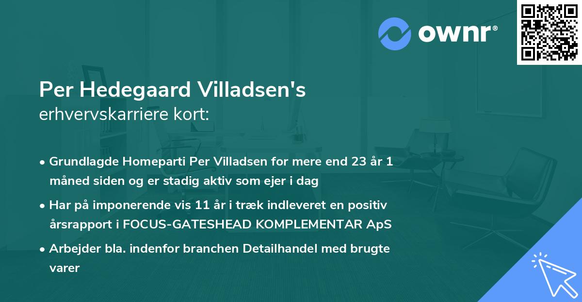 Per Hedegaard Villadsen's erhvervskarriere kort