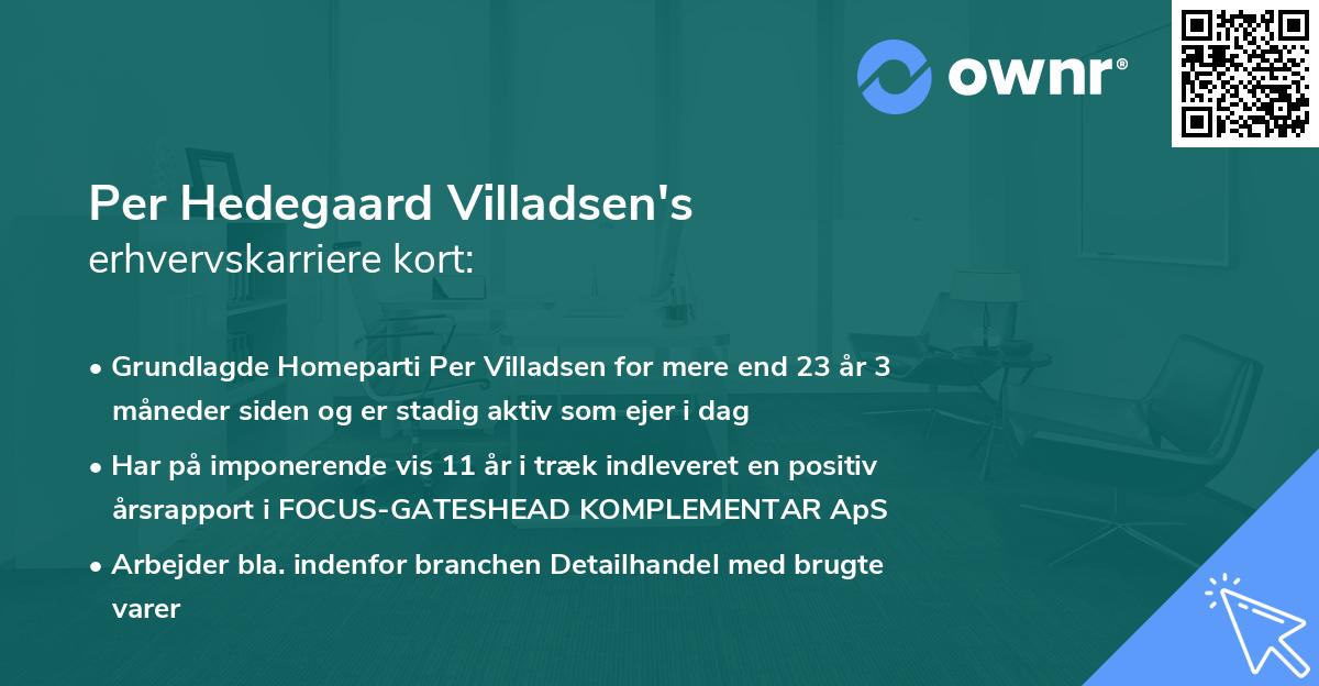 Per Hedegaard Villadsen's erhvervskarriere kort