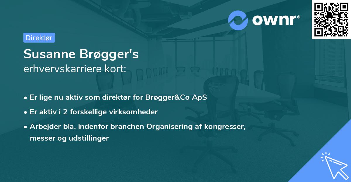 Susanne Brøgger's erhvervskarriere kort