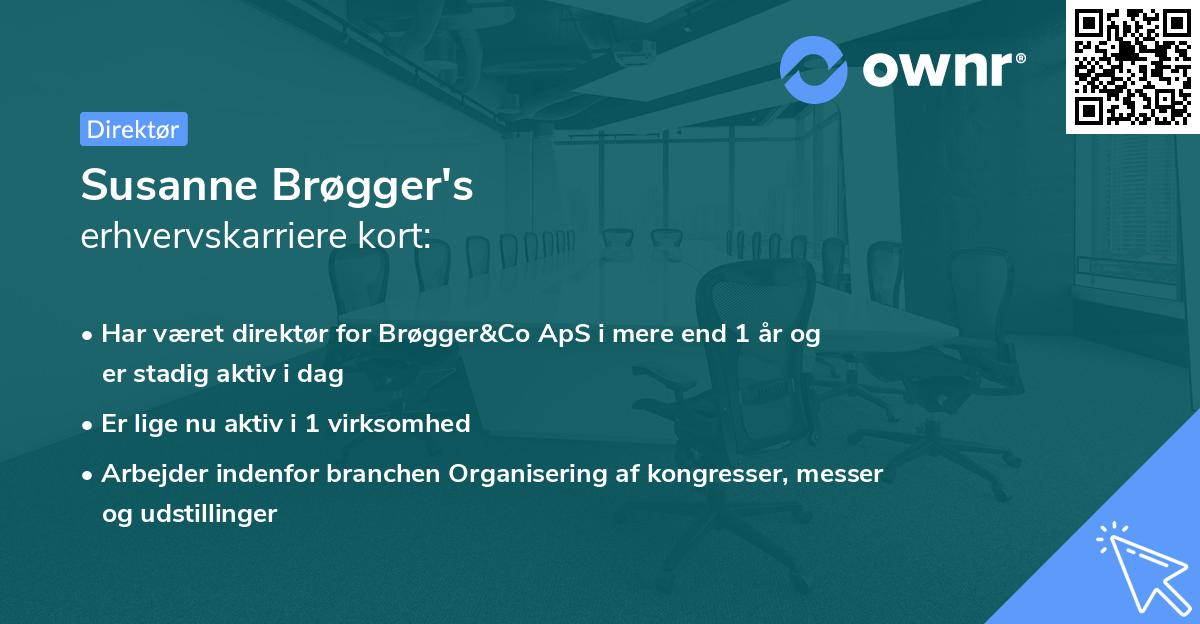 Susanne Brøgger's erhvervskarriere kort