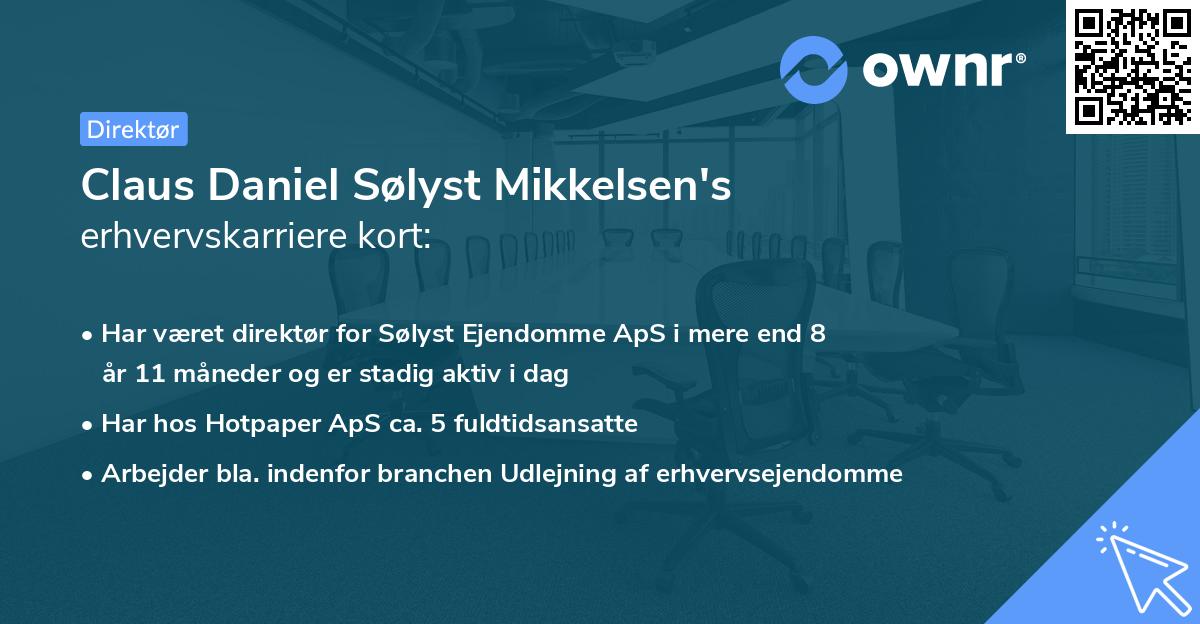 Claus Daniel Sølyst Mikkelsen's erhvervskarriere kort