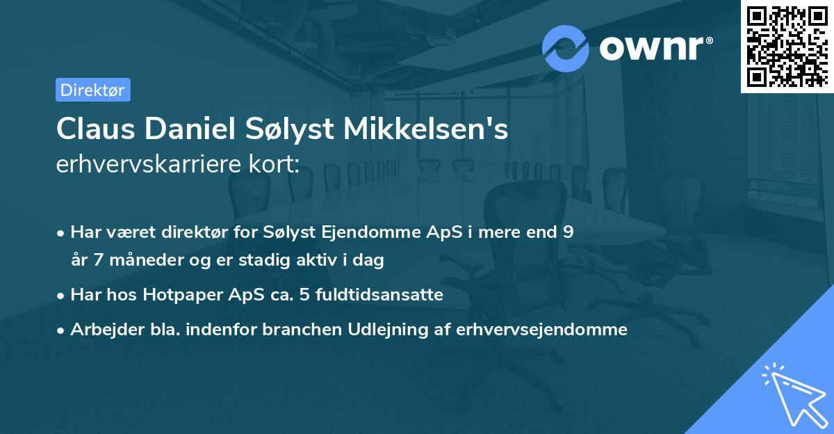 Claus Daniel Sølyst Mikkelsen's erhvervskarriere kort
