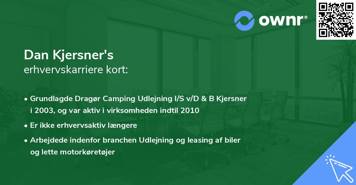 Dan Kjersner's erhvervskarriere kort