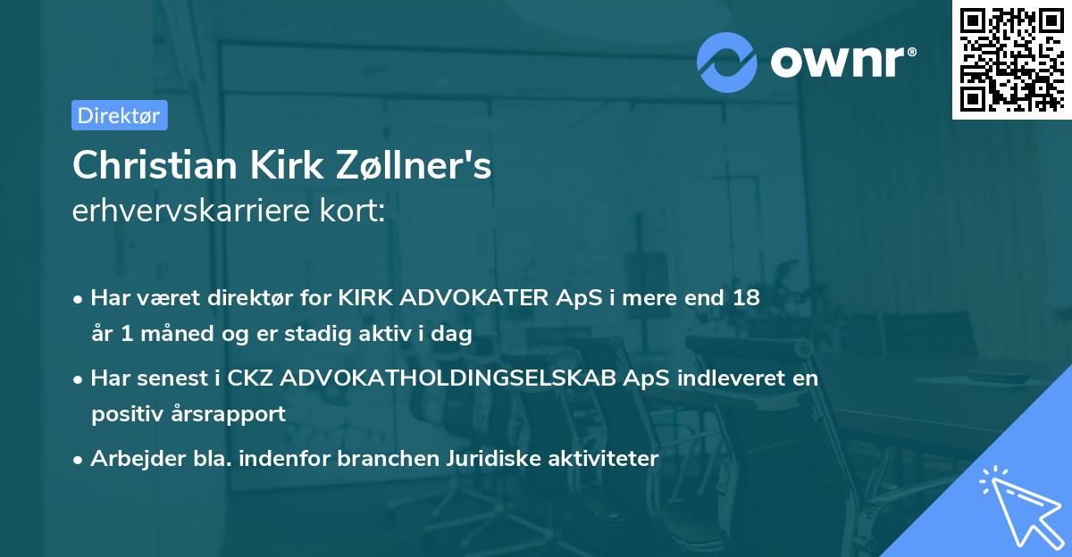 Christian Kirk Zøllner's erhvervskarriere kort